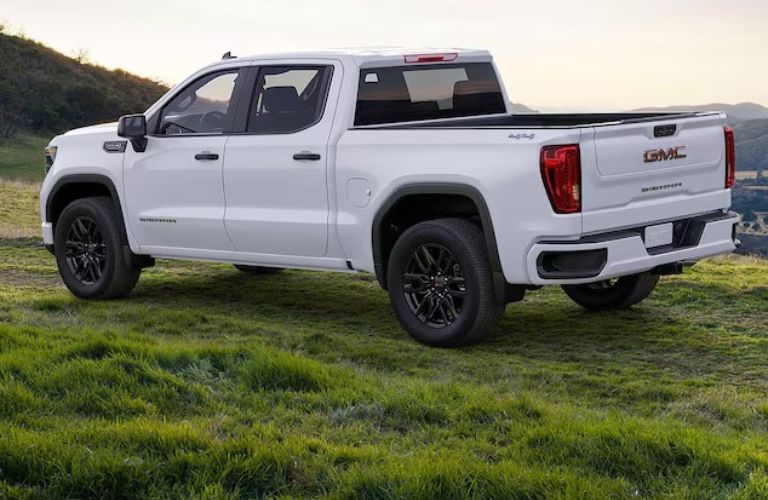 2025 GMC Sierra truck rear and side angle